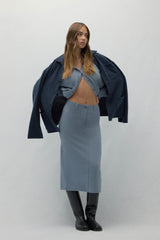 VENICE DENIM CASHMERE MIDI SKIRT