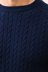 BRADFORD CASHMERE CABLE KNIT CREWNECK